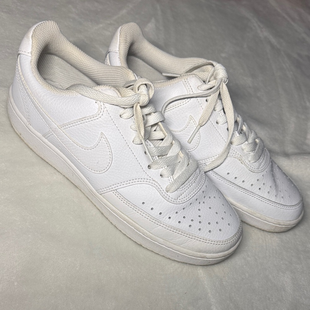 Nike All-White Leather Sneakers